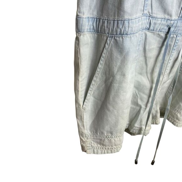 AG Adriano Goldschmied Romper Women S Blue Denim Chambray Pockets Light Wash NEW - Picture 8 of 10